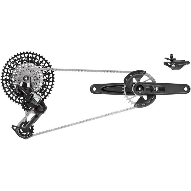 SRAM Eagle 90 T-Type Groupset – 165mm Wide Crank, 32t Chainring, Trigger Shifter, 10-52t 12-Speed Cassette, Rear
