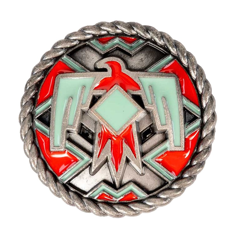 Aqua/Red Thuderbird Concho