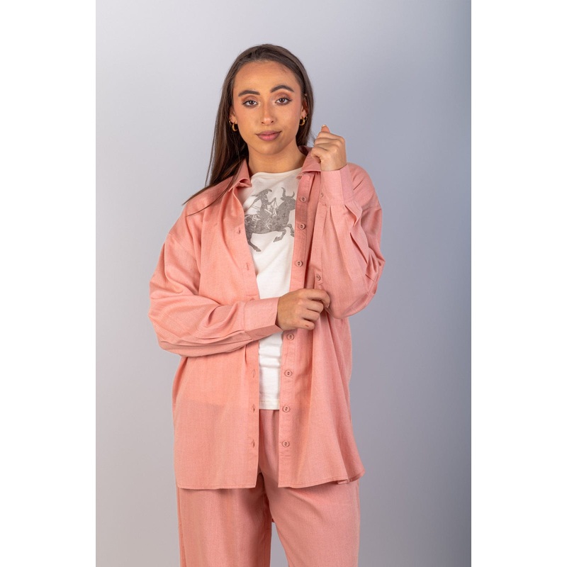 Tarica – Ladies L/S  Button Up Coral