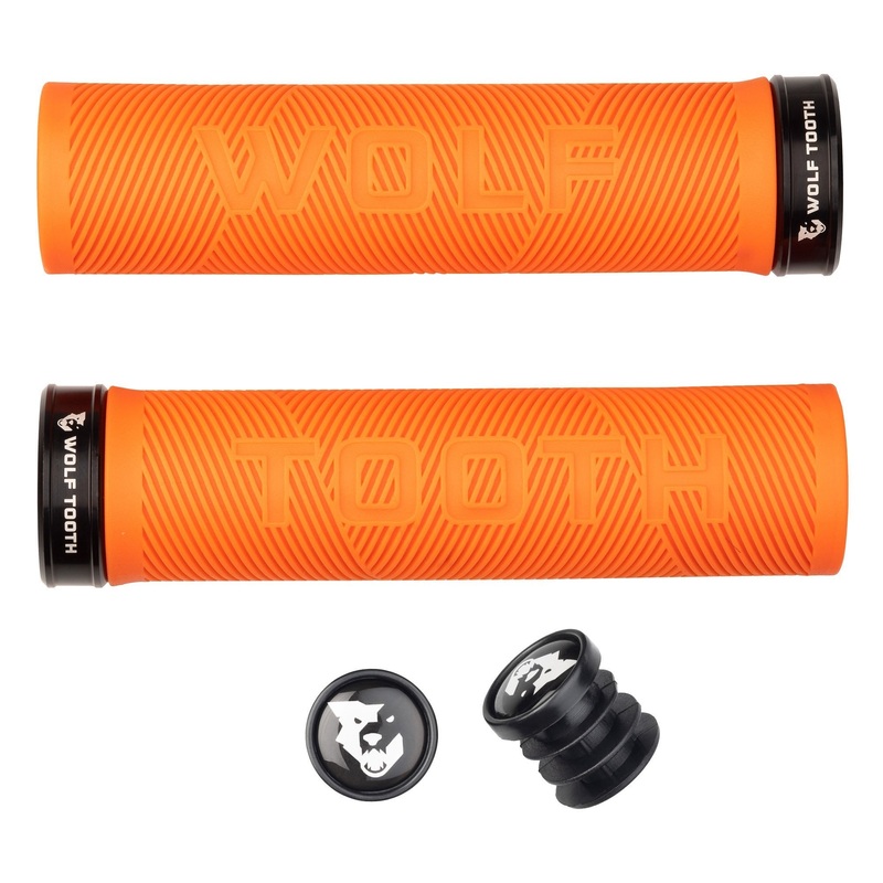 Wolf Tooth Components Echo Lock-On Grip Set – Orange/Blk