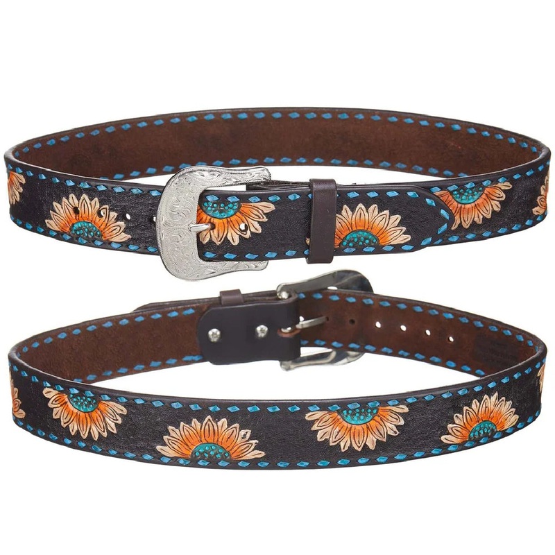 * Circle Y Sunflower Buckstitch Belt – FINAL SALE