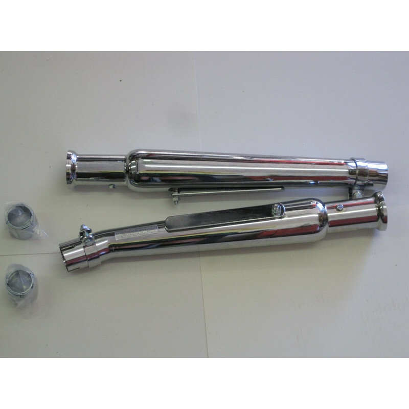 Cocktail shaker mufflers upswept megaphone 1 3/4″ Triumph 650 Right & Left side