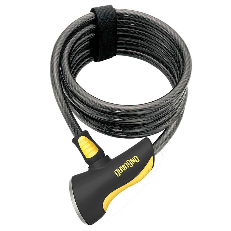 OnGuard Doberman Cable Lock with Key: 6′ x 12m Gray/Black/Yellow