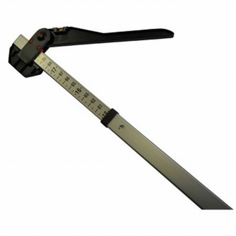 Measuring stick aluminium measures from 10-18 hands has hands and cm measurements top part folds down making it economical to store