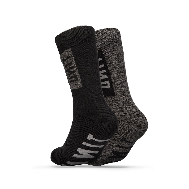 Unit Ultra Thick 2-Pack Premium Bamboo Socks – US 7 to 11 – Black – Grey