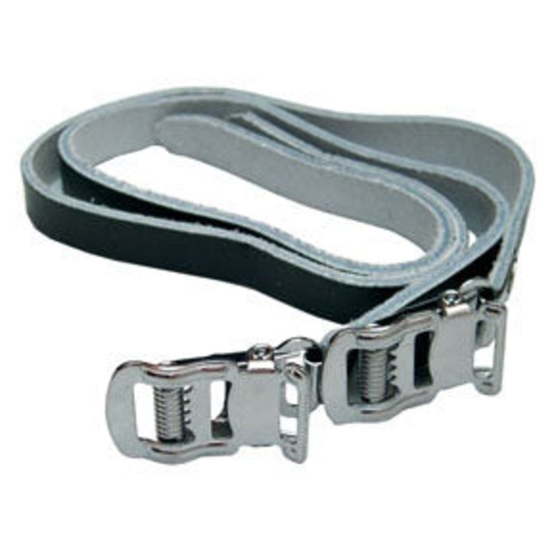 Classic Leather Single Toe Straps Black Pair