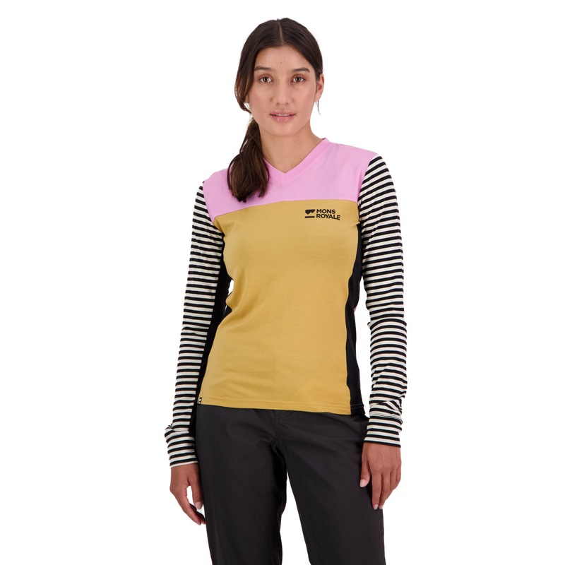 Mons Royale Redwood Enduro VLS Long Sleeve Women’s Jersey – L – Pop Clash