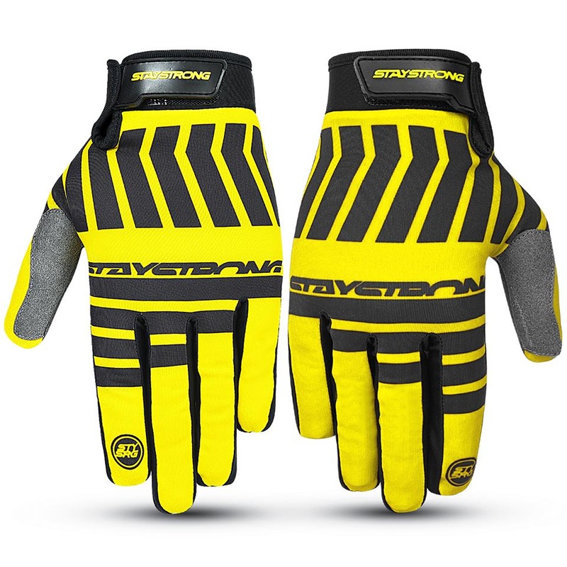 Stay Strong Chev Stripe Gloves – Yellow