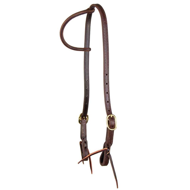 Teskey’s Double Stitched Heavy Oil One Ear Headstall