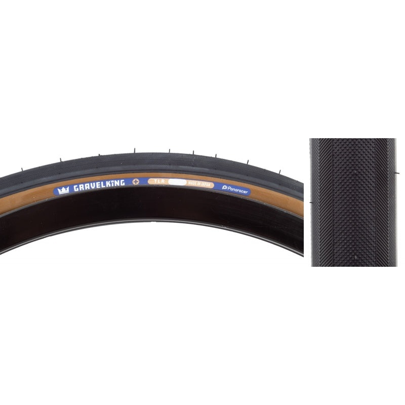 GravelKing Slick Plus Tire – 700 x 30 Tubeless Folding Black/Brown