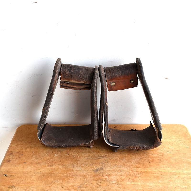 Used Custom Crooked Metal Stirrups