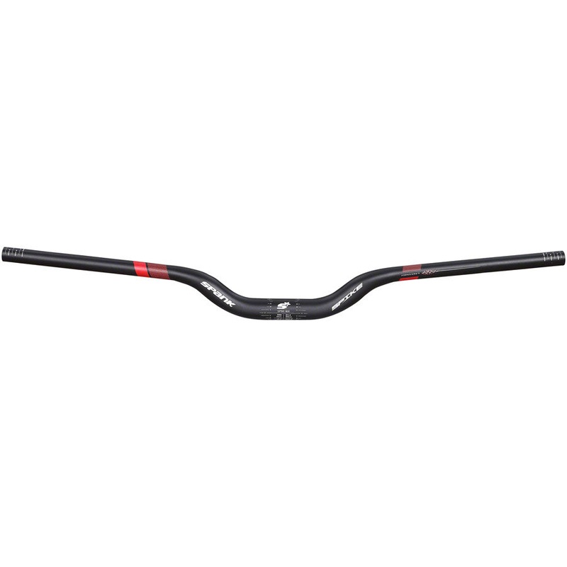 Spank Spike 800 Vibrocore Riser Handlebar: 31.8 800mm 50mm Rise Black/Red