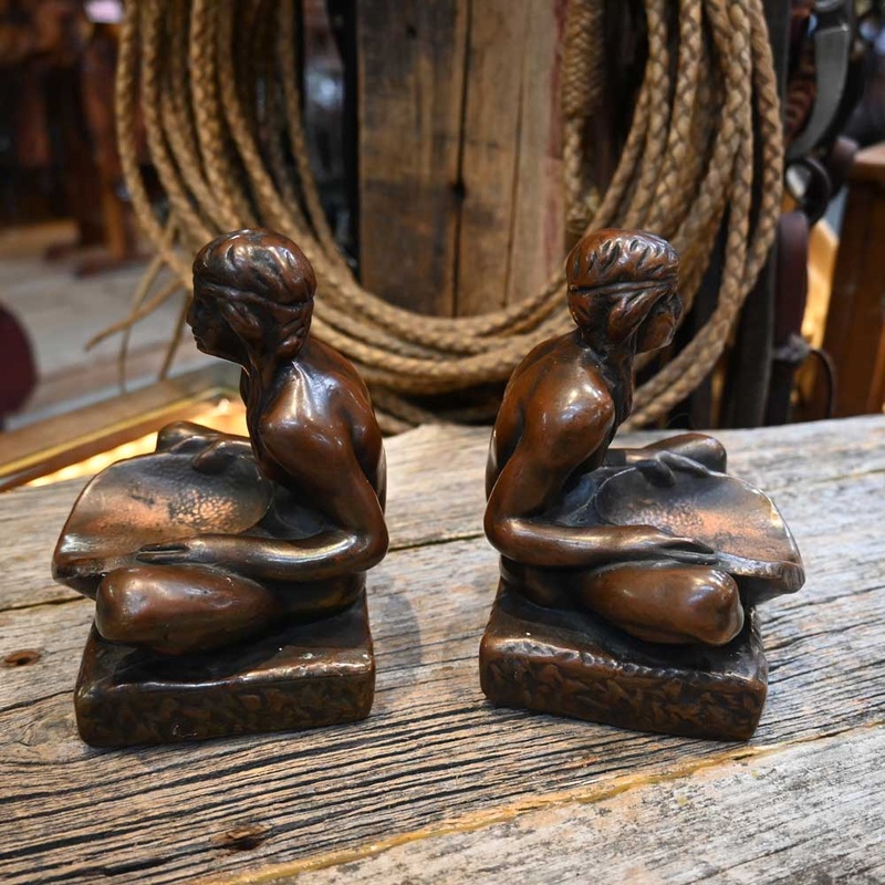 Vintage Brass Indian Bookends