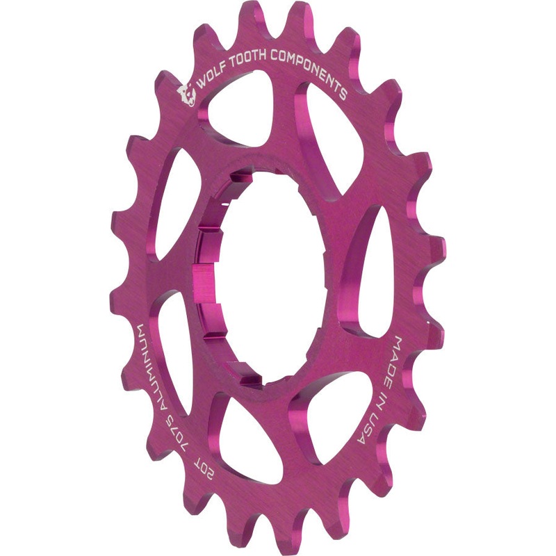 Wolf Tooth Single Speed Aluminum Cog – 20t, Compatible with 3/32″ Chains, Purple