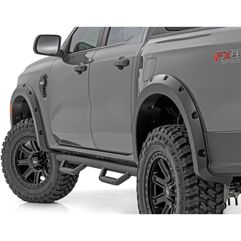 Rough Country | Pocket Fender Flares | NE Cactus Gray | Ford Ranger 2WD/4WD (2024-2025) | F-F12401-NE