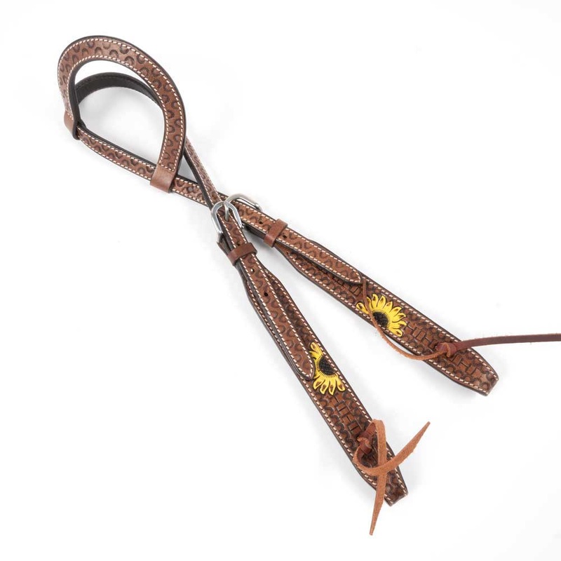 Teskey’s One Ear Sunflower Engraved Headstall