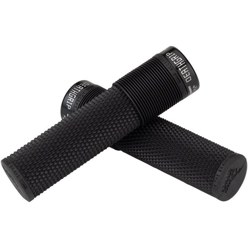Deathgrip Bike Handlebar Grips – Black, Lock-On, Thin, Race Edition Black