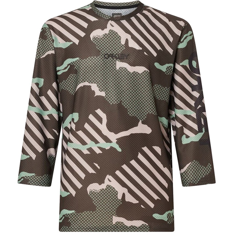 Oakley Ride Free Long Sleeve Jersey – S – Green Stripe – Grip Camo
