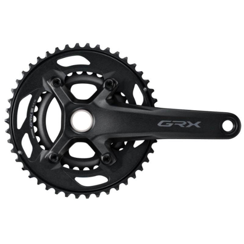 Shimano GRX FC-RX610 2×12 Speed Crankset – 68-70mm Shell – 24mm – Four Bolt – 110-80 BCD Asymmetric – 172.5mm – Black – 46-30T – 47mm Chainline