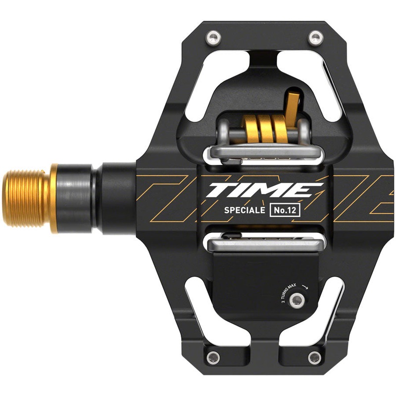 Time Speciale 12 Pedals – Dual Sided Clipless with Platform, Aluminum, 9/16″, Black/Gold, Small, B1