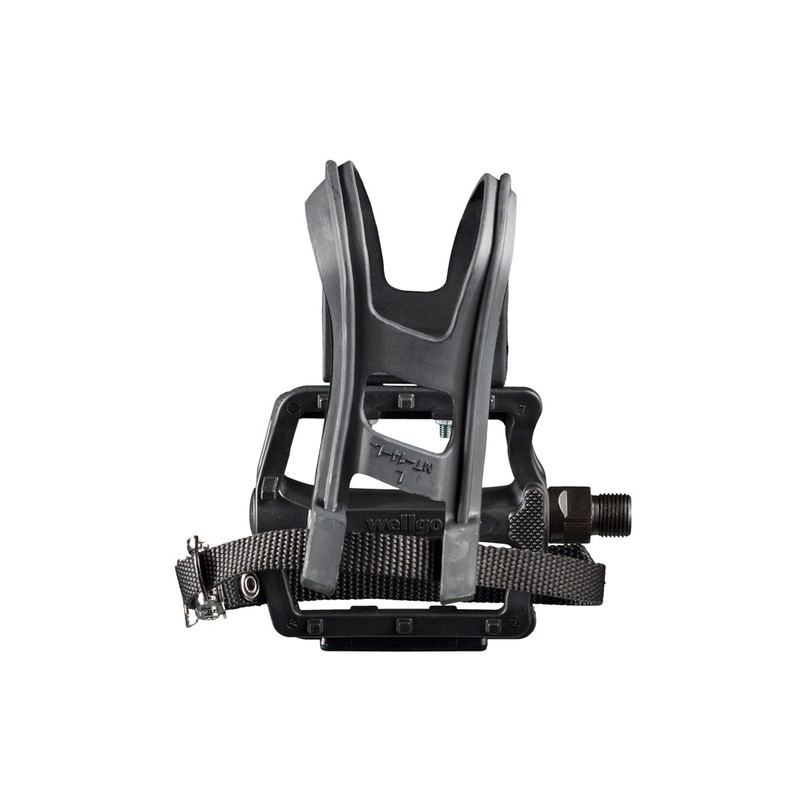 Wellgo B197T Resin Large Platform Pedal Set with Clip & Strap Black