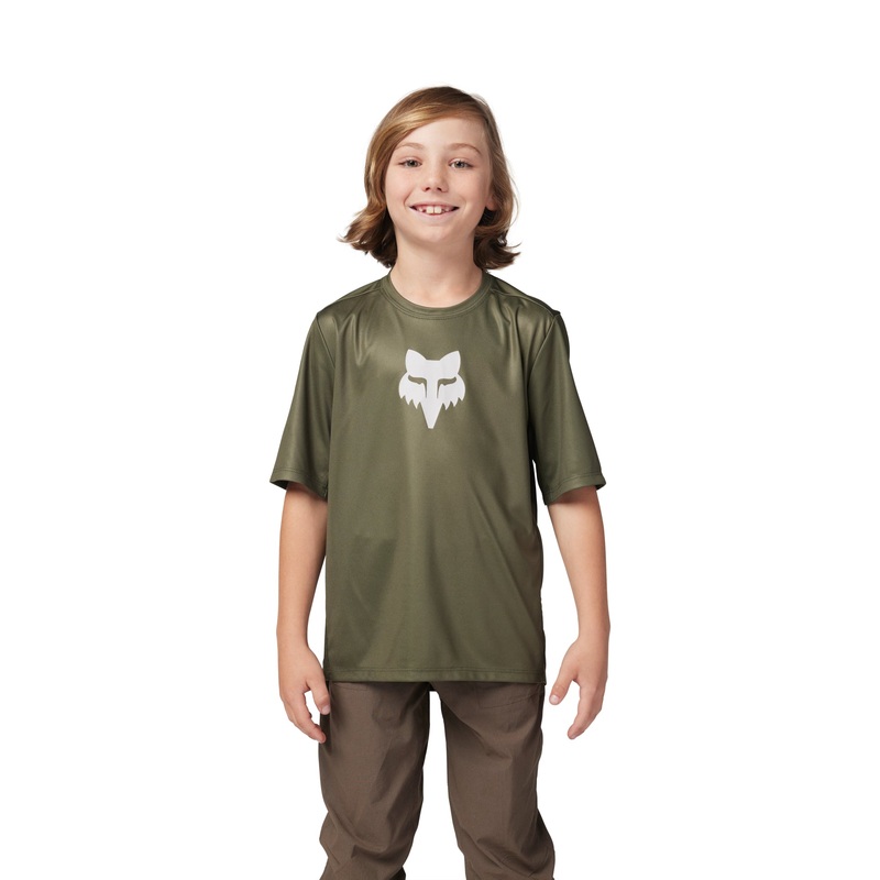 Fox Ranger Youth Short Sleeve Jersey – Youth S – Olive Green