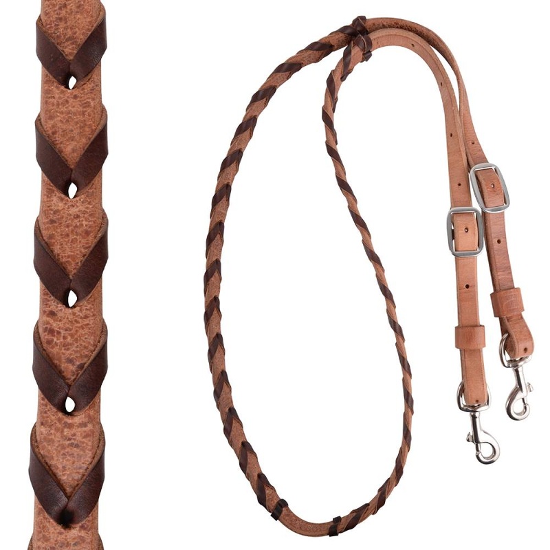 Martin Saddlery Laced Harness Barrel Rein Black