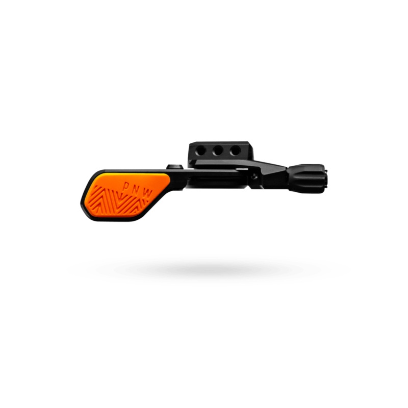 PNW Loam Lever V2 Dropper Post Lever, iSpec EV Mount Clamp, Black/Orange