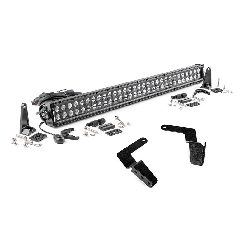 Rough Country | LED Light Kit | Bumper Mount | 30″ Black Dual Row | Toyota FJ Cruiser (07-14) | 70652