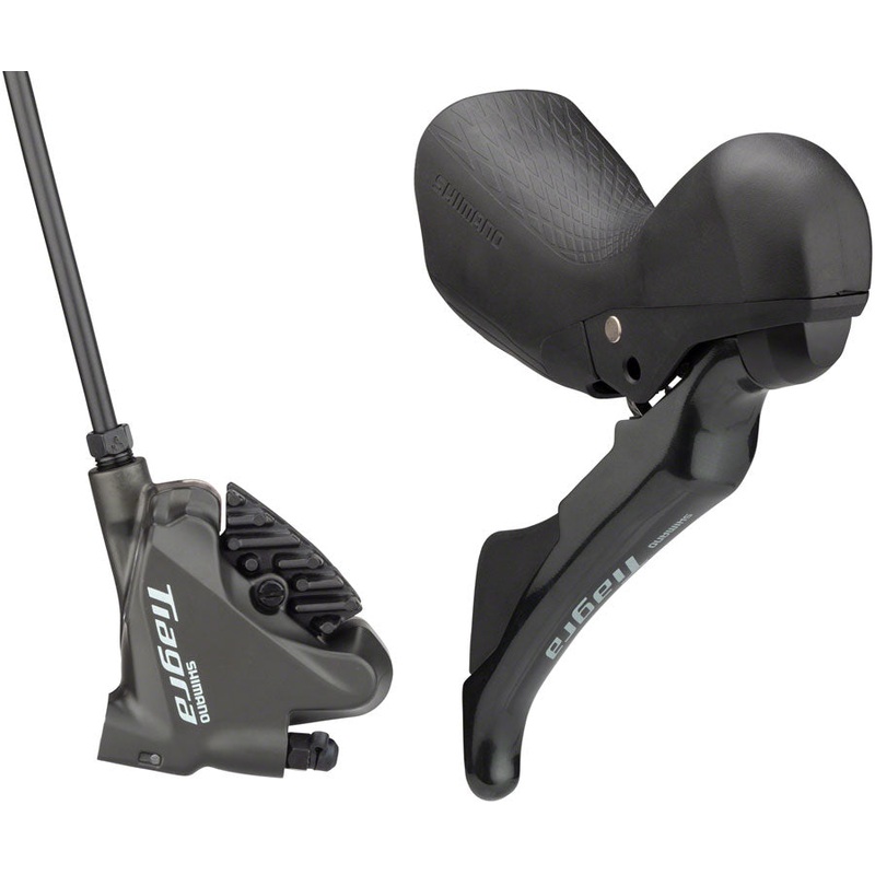 Shimano Tiagra ST-4720/BR-4770 Mechanical Shift/Hydraulic Brake Lever Caliper – Rear Flat Mount Finned Resin Pads BLK