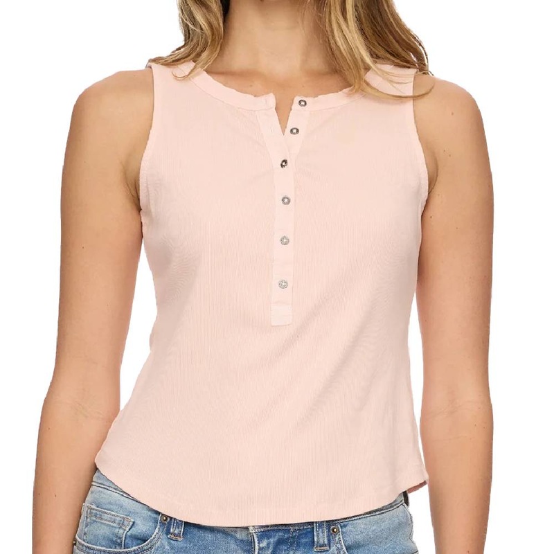 Flag & Anthem Women’s Denning Henley Tank Top – Pink – FINAL SALE