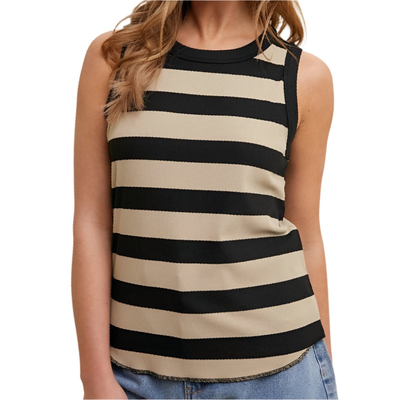 Striped Ribbed Tank Top