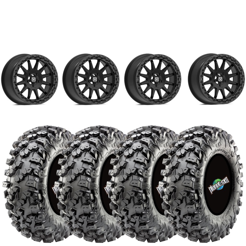 Valor V09 Beadlock 15×7 5+2 6/5.5 Satin Black on Maxxis Carnivore RT 30×10-15