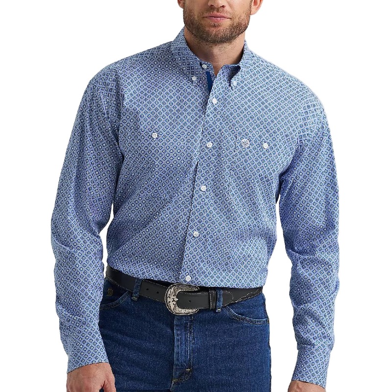 Wrangler Men’s George Strait Geo Print Button Down Shirt