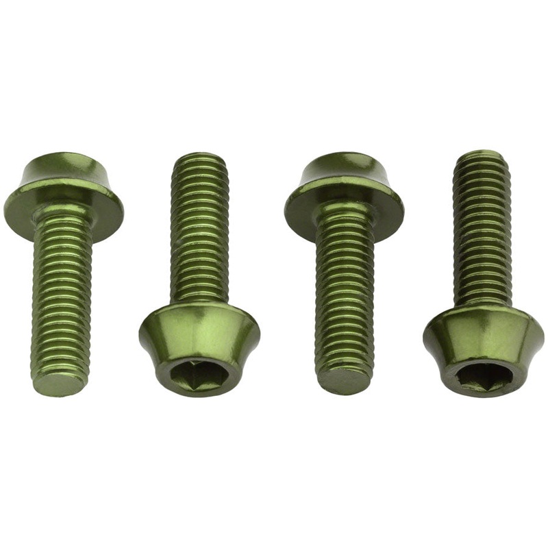 Wolf Tooth Water Bottle Cage Bolts – Set/4 Aluminum Olive