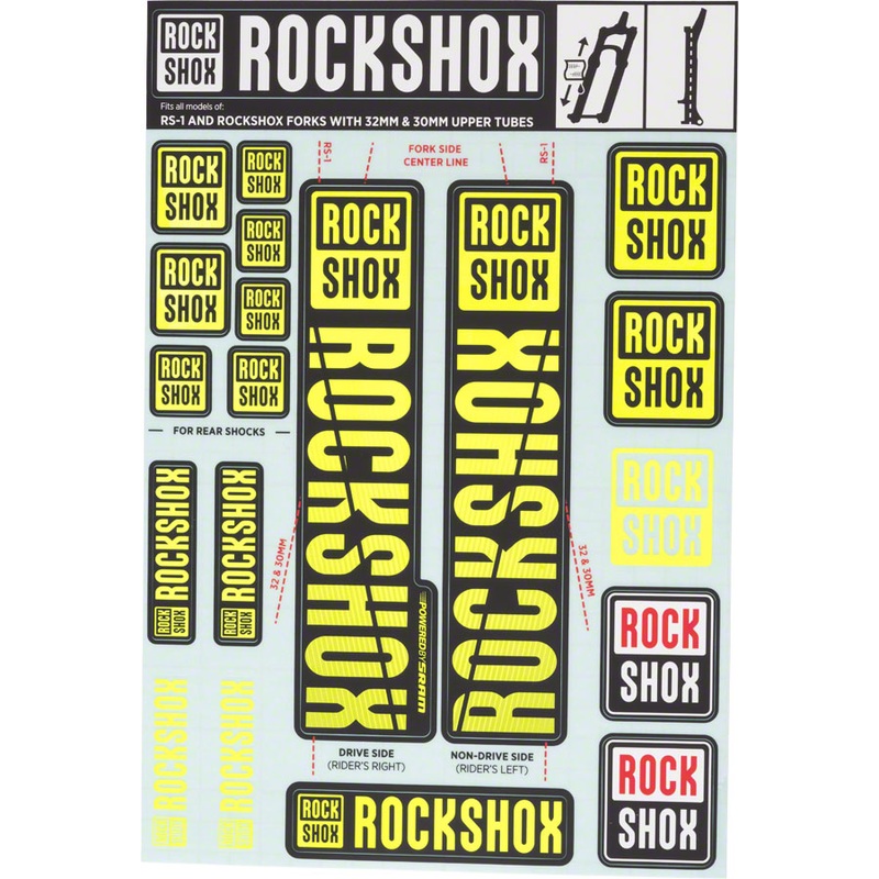 RockShox Fork Decal Kit – 30/32mm/RS1, Yellow