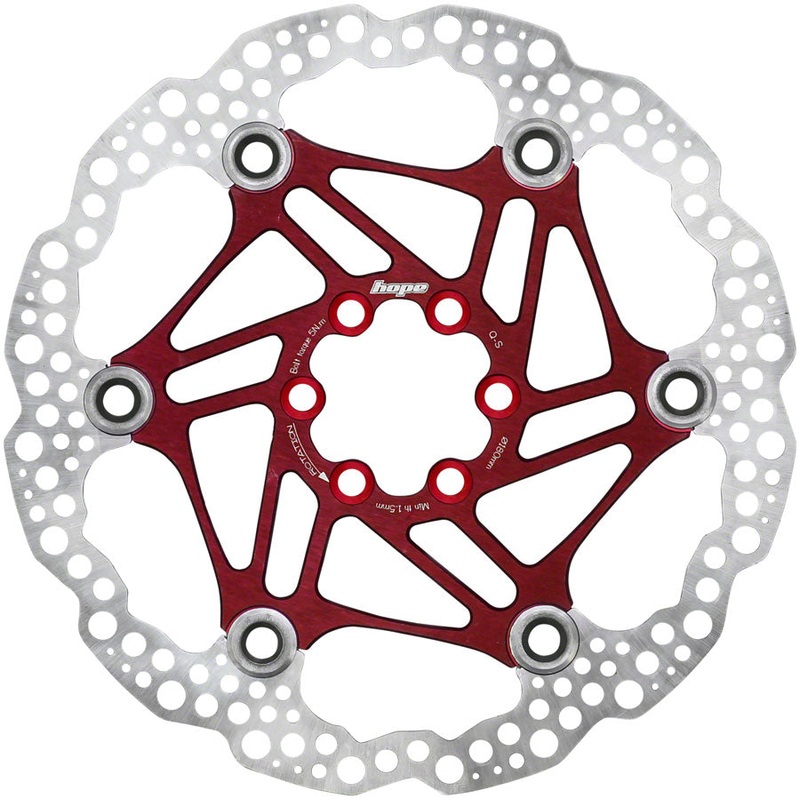 Hope Floating Disc Brake Rotor – 180mm 6-Bolt Red