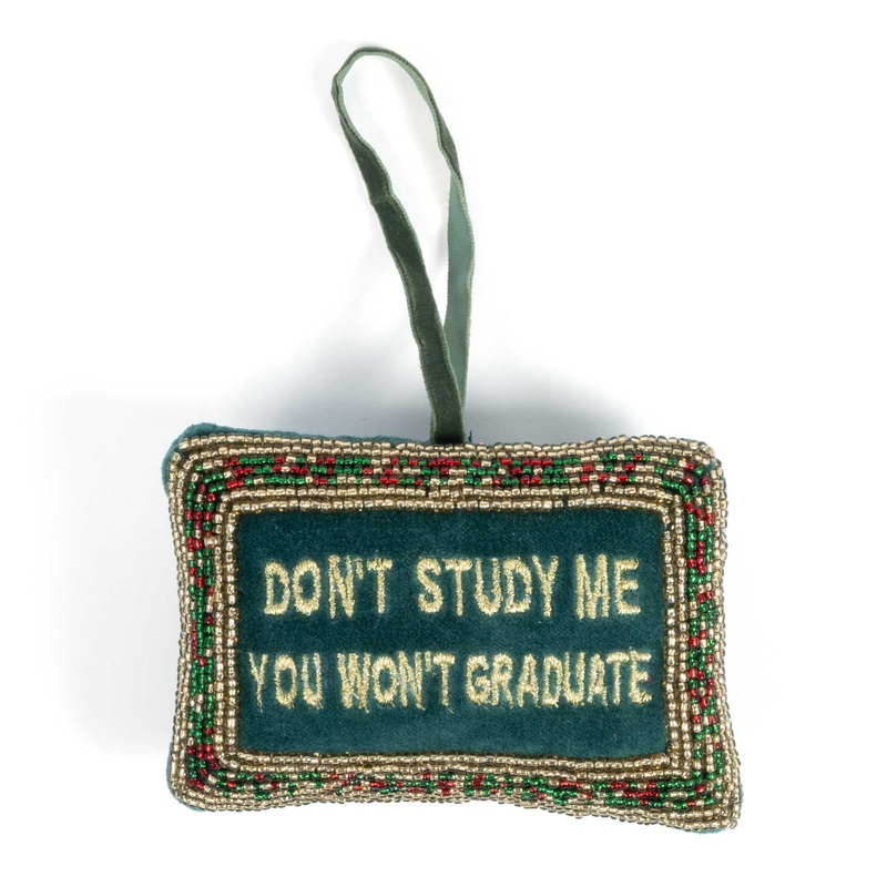 Beaded Pillow Ornament – Don’t Study Me