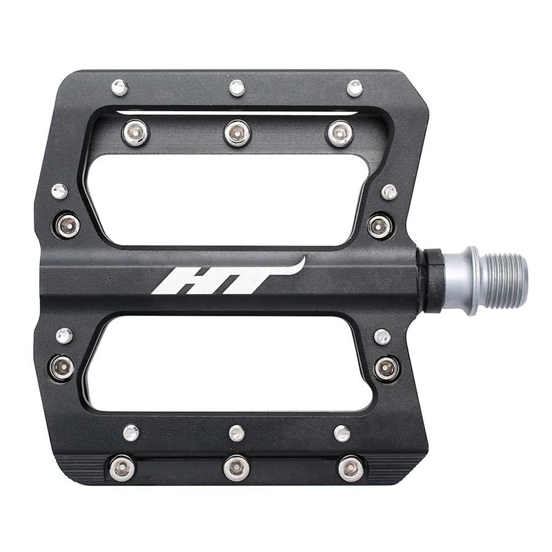 HT Components AN14A Nano Platform Pedals Body: Aluminum Spindle: Cr-Mo 9/16” Black Pair