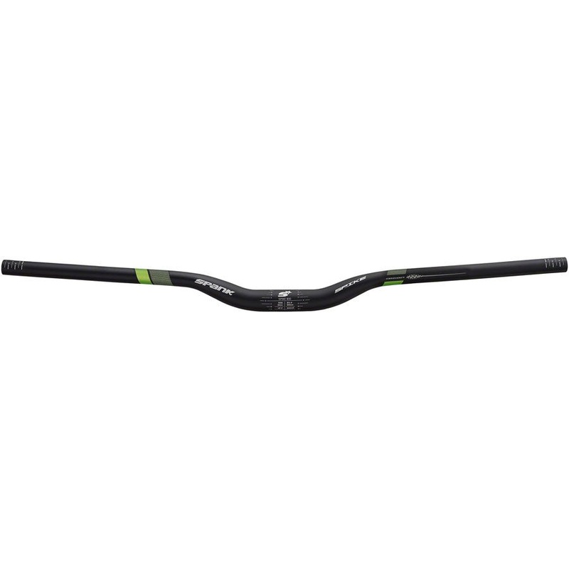 Spank Spike 800 Vibrocore Riser Handlebar: 31.8 800mm 30mm Rise Black/Green