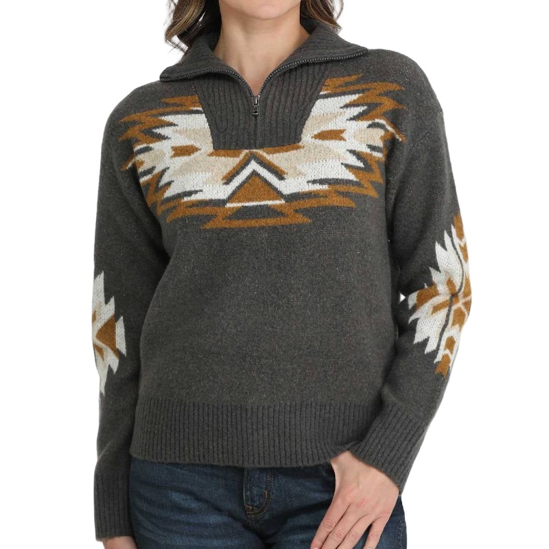 Cinch Women’s 1/4 Zip Aztec Sweater