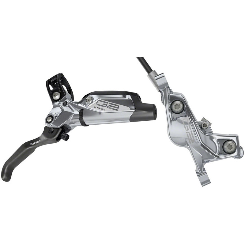 SRAM G2 Ultimate Disc Brake and Lever – Rear, Hydraulic, Post Mount, Carbon Lever, Titanium Hardware, Polar Grey
