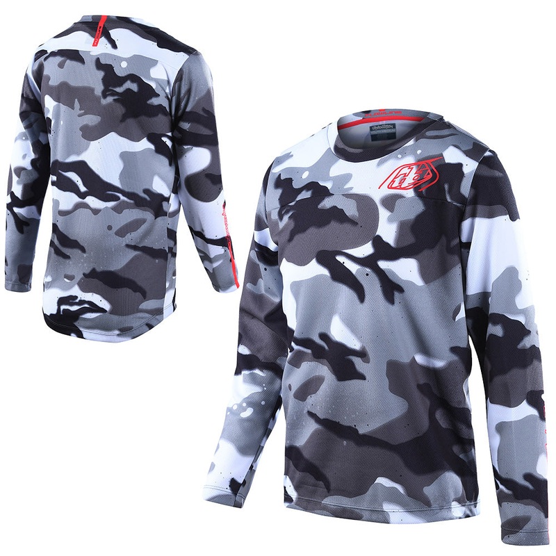 TLD Flowline Youth Long Sleeve Jersey – Youth M – Spray Camo White