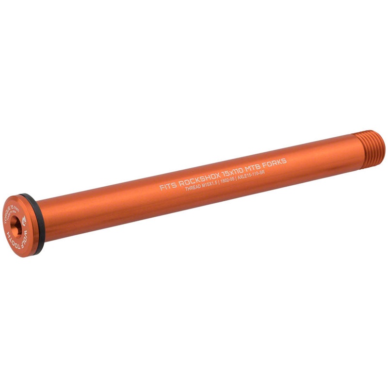 Wolf Tooth Front Thru Axle – RockShox 15 x 110mm Orange