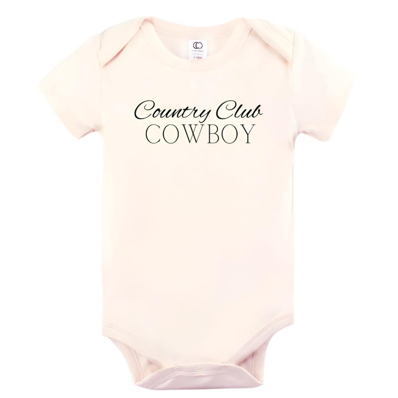 Country Club Cowboy Organic Onesie Natural