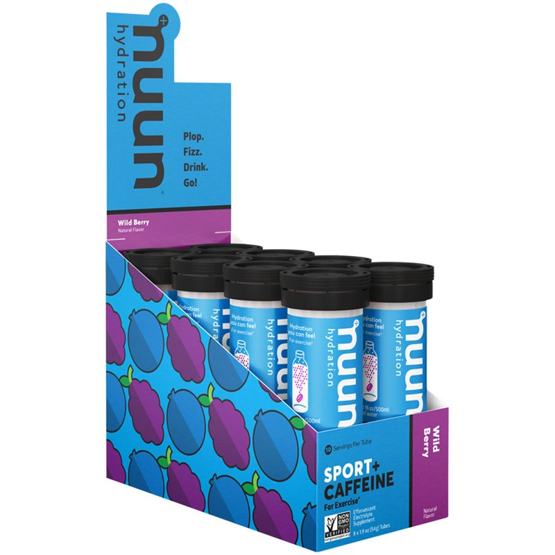 Nuun Sport + Caffeine Hydration Tablets: Wild Berry, Box of 8 Tubes