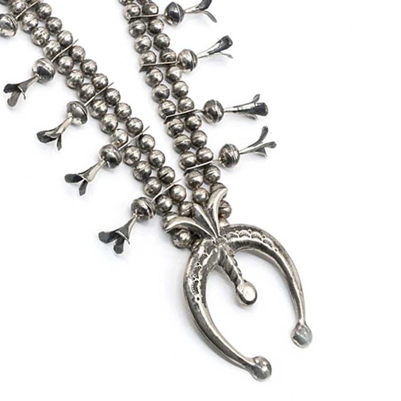 Vintage 1960 Sterling Begay Squash Blossom Necklace