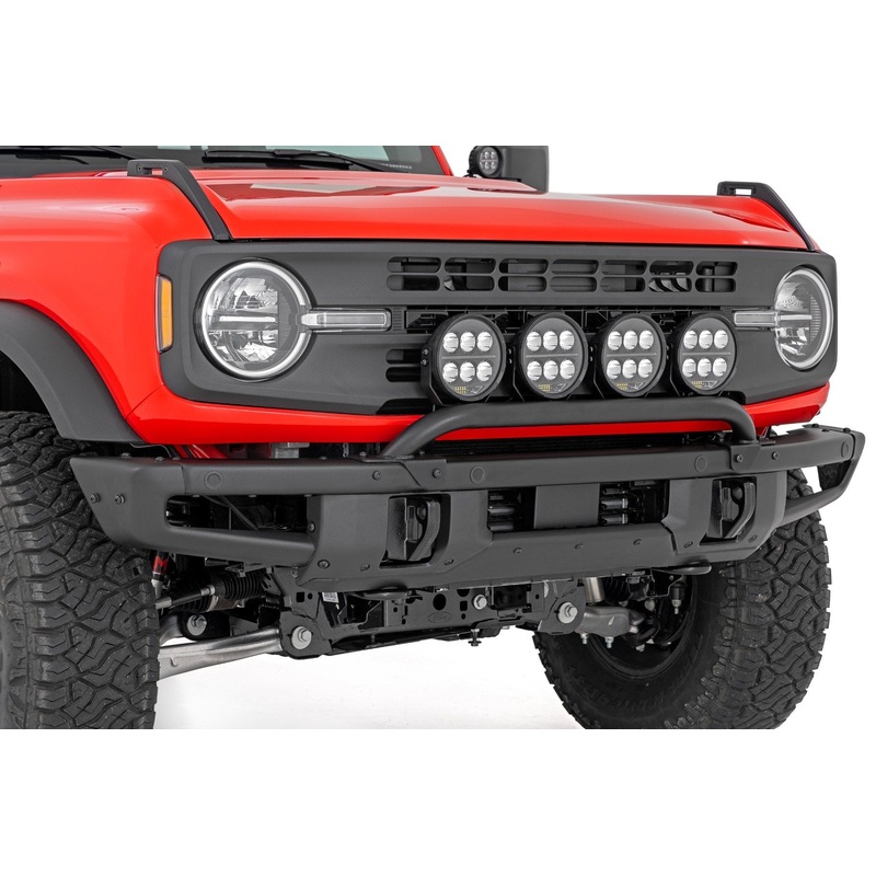 Rough Country | Light Bar Mount | 6.5 Inch Round LED (Quad) | OE Modular Steel | Ford Bronco (21-25) | 51137