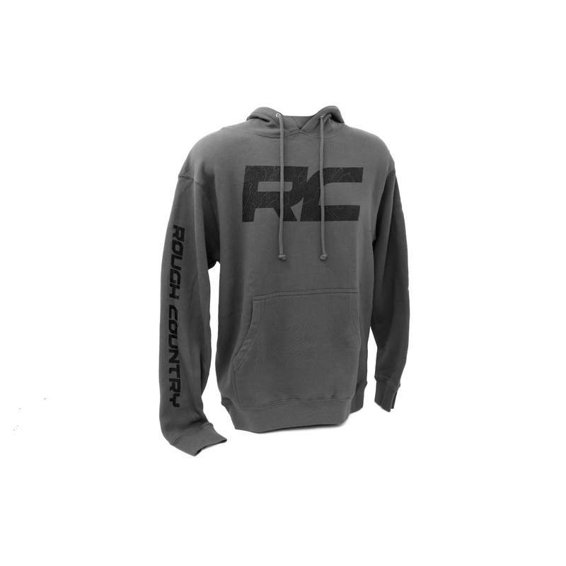 Rough Country | Rough Country Hoodie | RC Topographical Sleeve | Charcoal | SM | 94094SM