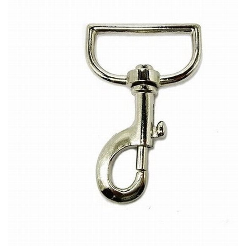 Snap hook d head 38mm nickle plated